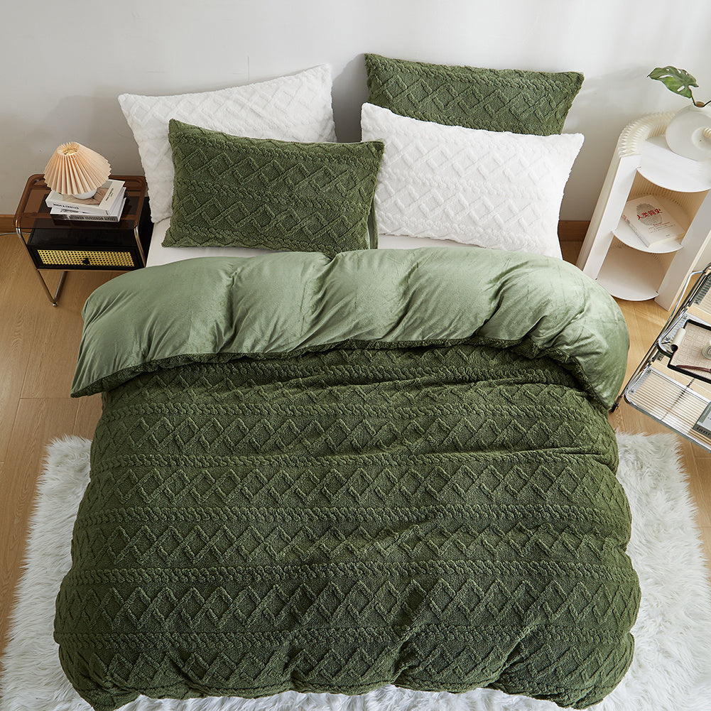 Wendebettwäsche Plüsch – Flauschig, Warm, Geometrisches Design