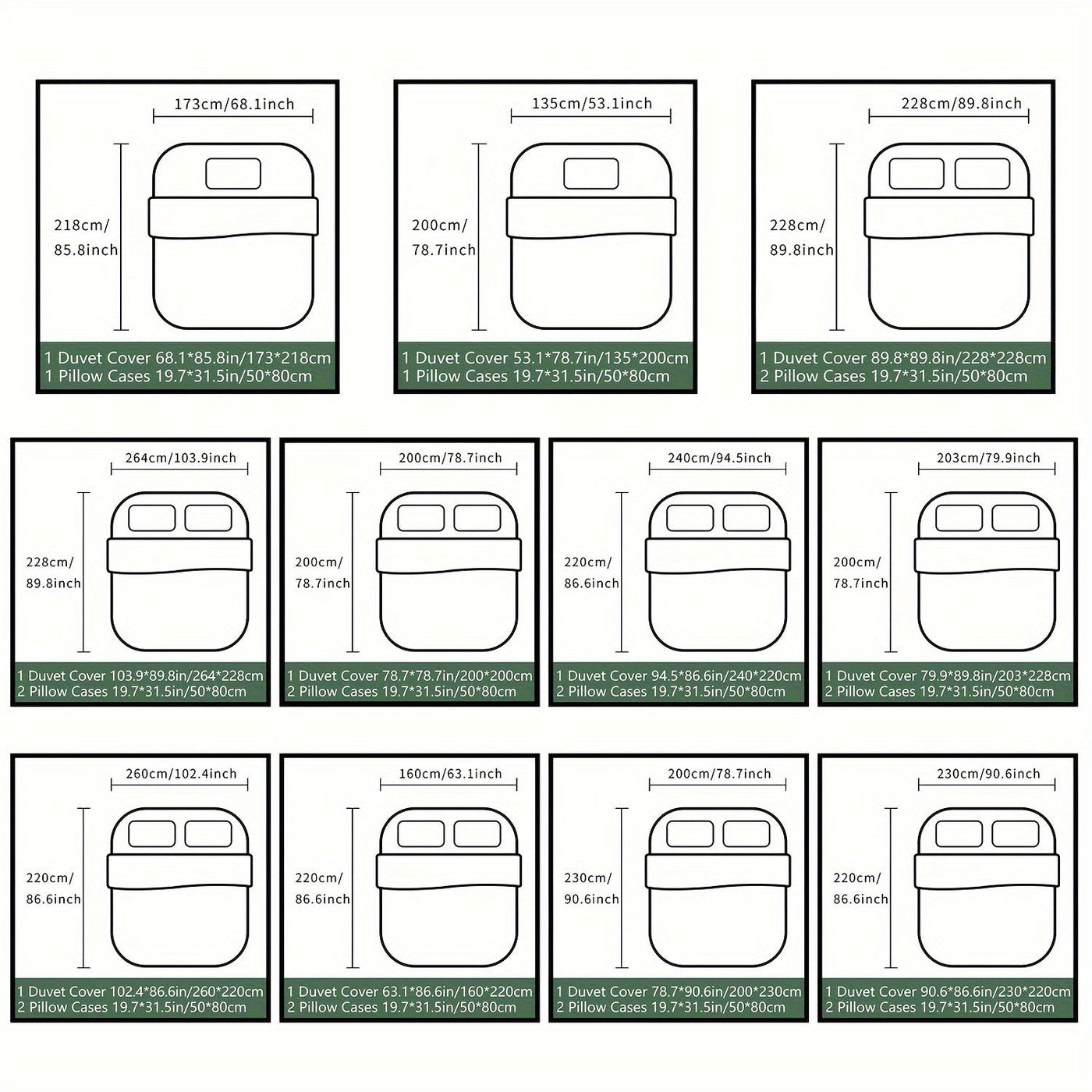 2-teiliges Bettwäsche-Set mit Grün-Goldenem Marmor, Weich & Bequem