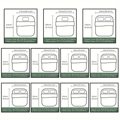 2-teiliges Bettwäsche-Set mit Grün-Goldenem Marmor, Weich & Bequem
