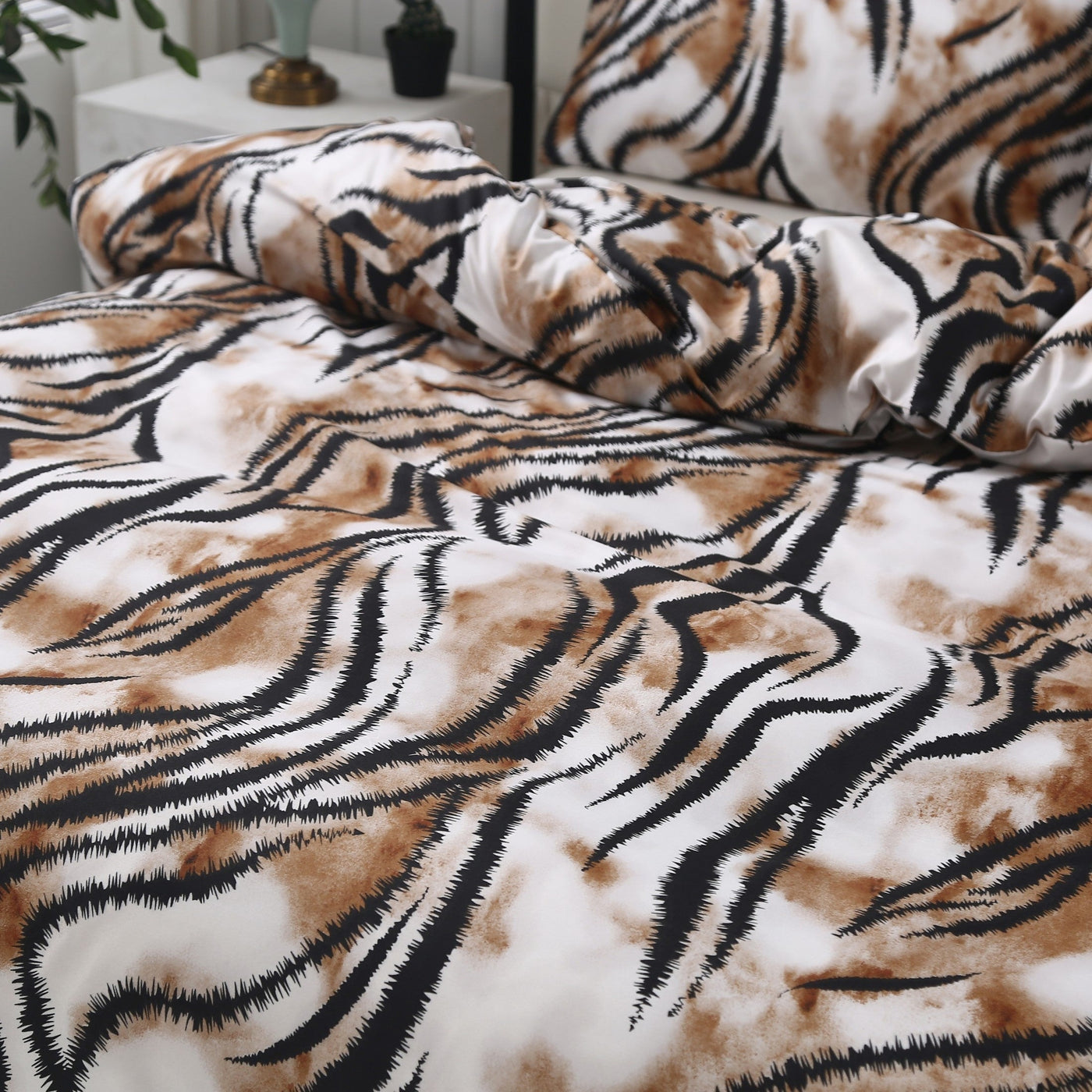 3-teiliges Bettwäsche-Set mit Animal-Print, Polyester, Maschinenwaschbar