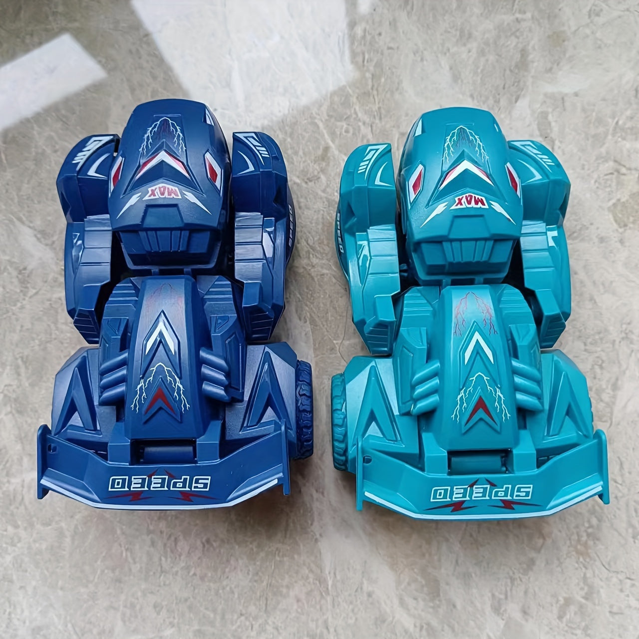 2-in-1 Dinosaurier-Auto Spielzeug – Automatisch & Manuell, Blau