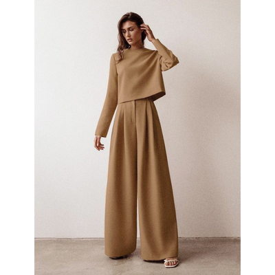 Weite Hosen- und Oberteil-Set für Damen