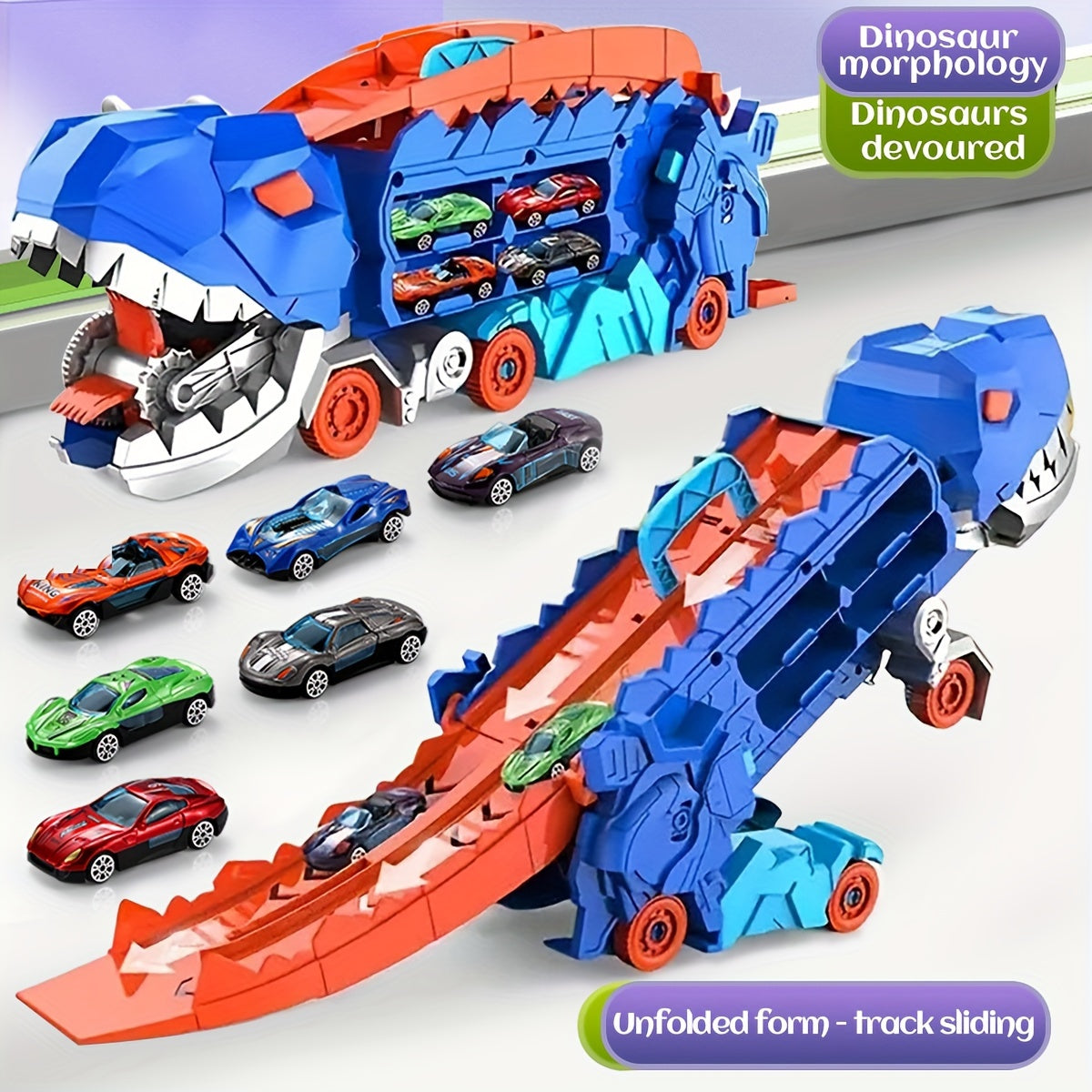 25-Zoll Dinosaurier-Truck – Faltbare Schiebespur & T-Rex-Transformation