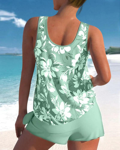 Zweiteiliges Tankini-Set mit Blumenmuster für Damen
