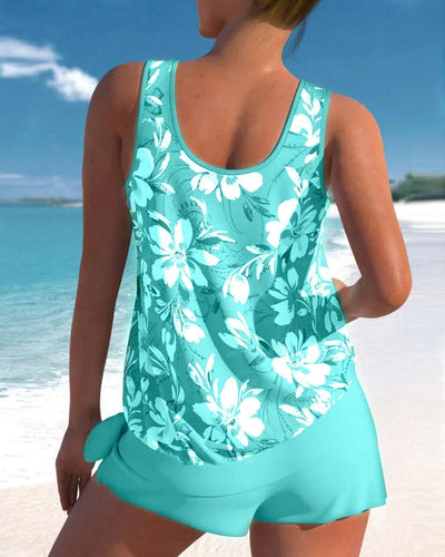 Zweiteiliges Tankini-Set mit Blumenmuster für Damen