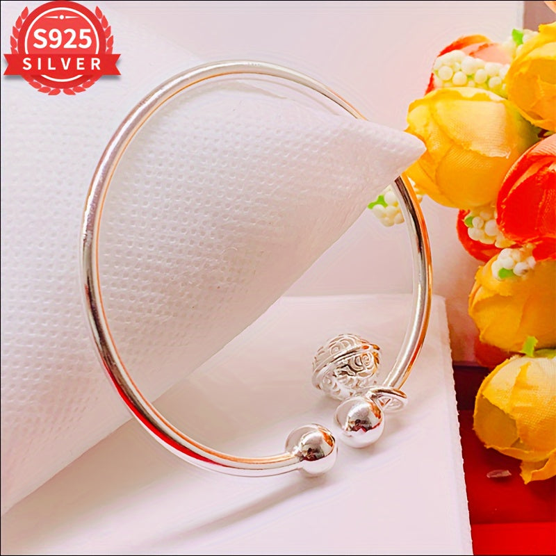 925 Sterling Silber Offenes Manschettenarmband – Hypoallergen, Schlichtes Design