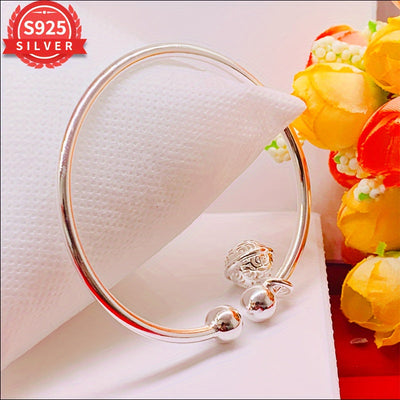 925 Sterling Silber Offenes Manschettenarmband – Hypoallergen, Schlichtes Design