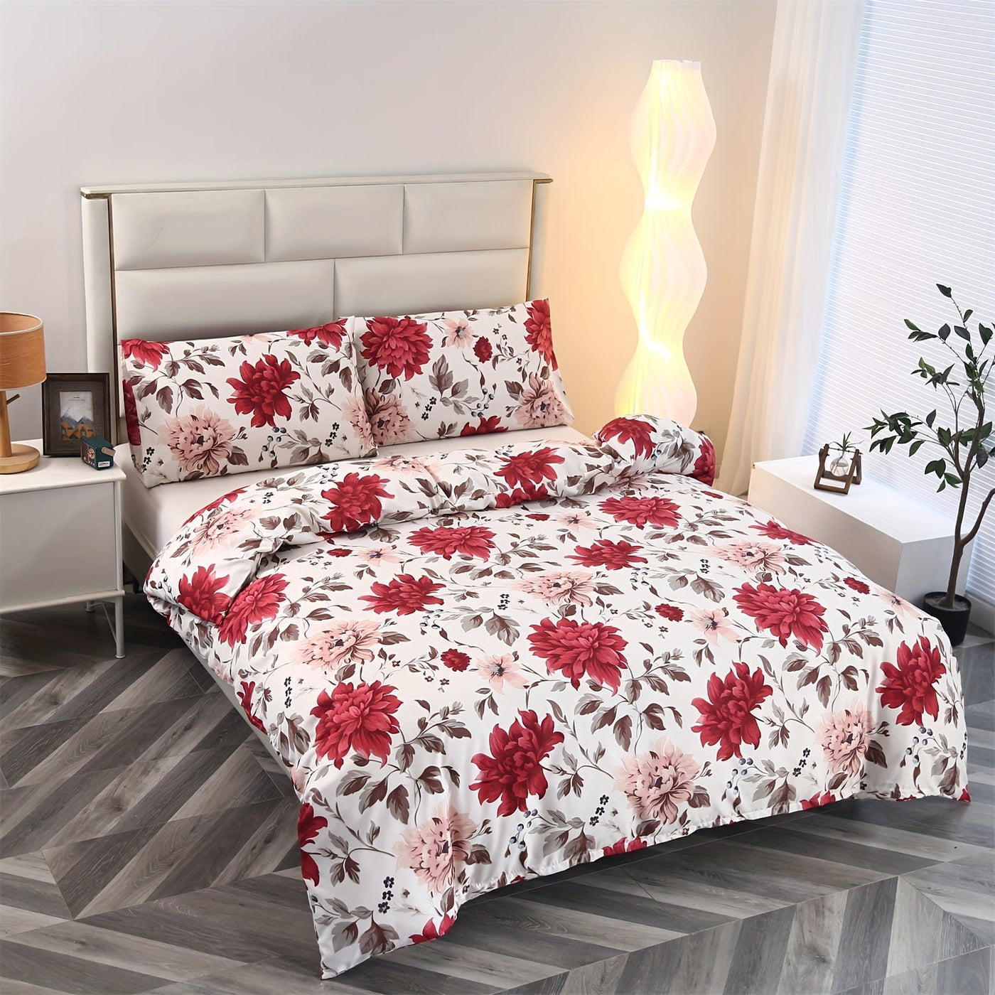 3-teiliges Blumenmuster Bettwäsche-Set – Weich & Bequem, Ohne Füllung
