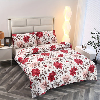 3-teiliges Blumenmuster Bettwäsche-Set – Weich & Bequem, Ohne Füllung