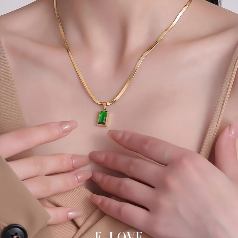 3-teiliges Vintage Boho Schmuckset mit grünen Zirkonia