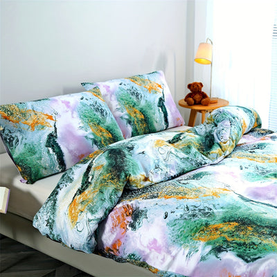 3-teiliges Marmor-Bettwäsche-Set, Weich, Atmungsaktiv, Für Schlafzimmer