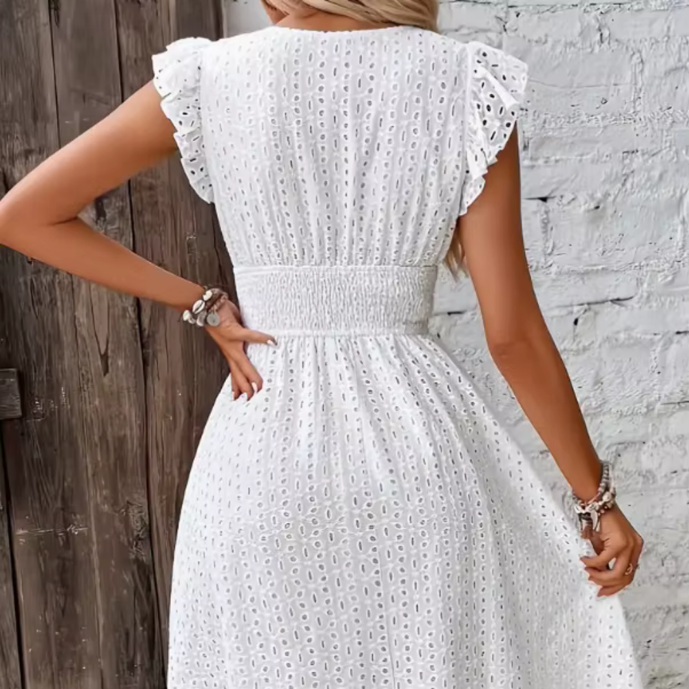 Adelinde – Romantisches Lochstickerei-Kleid für zeitlose Eleganz