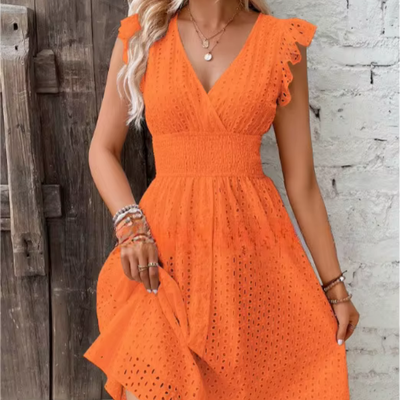 Adelinde – Romantisches Lochstickerei-Kleid für zeitlose Eleganz