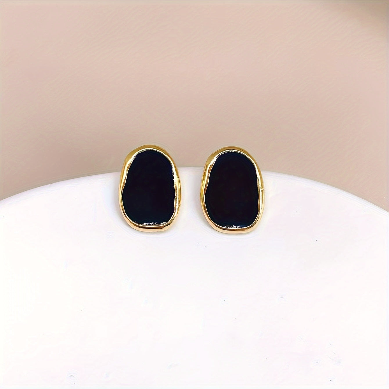 1 Paar Vintage Geometrische Oval-Ohrstecker für Damen