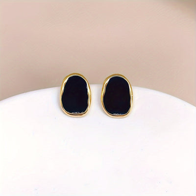 1 Paar Vintage Geometrische Oval-Ohrstecker für Damen