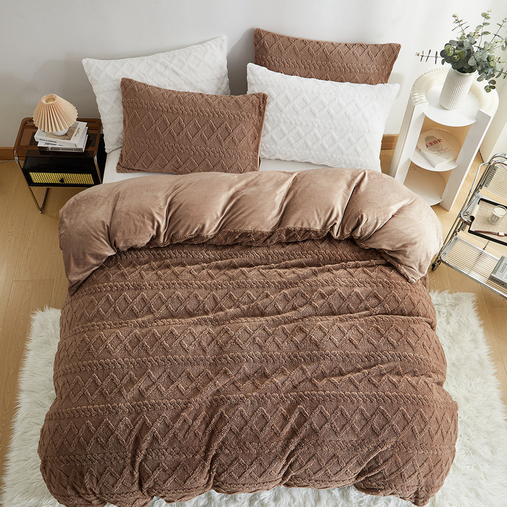 Wendebettwäsche Plüsch – Flauschig, Warm, Geometrisches Design