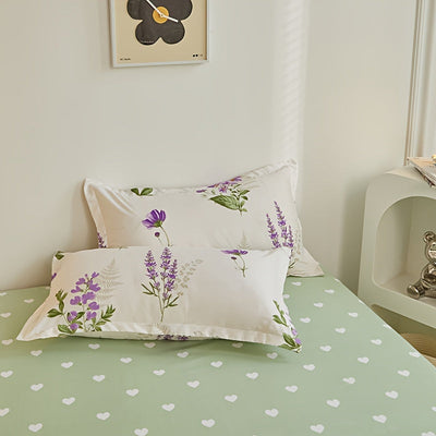 4pcs Vier Jahreszeiten Blumendruck Bettwäsche Set, weich und bequem