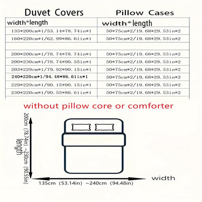 3-teiliges Gestreiftes Bettbezug-Set – Weiches Polyester, Atmungsaktiv