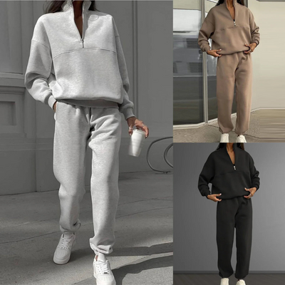 Adeline - Lässiges Ensemble aus Baumwolle mit Kragen