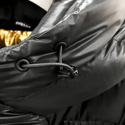 Winterjacke Damen Daunen Lang | Gefütterte Jacke Mit Kapuze und Reißverschluss