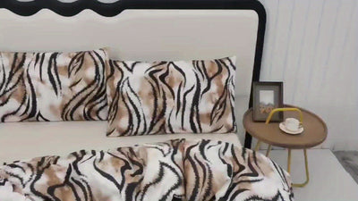 3-teiliges Bettwäsche-Set mit Animal-Print, Polyester, Maschinenwaschbar