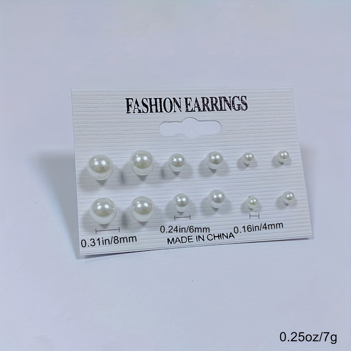 6 Paare Falsche Perlen Ohrstecker Set