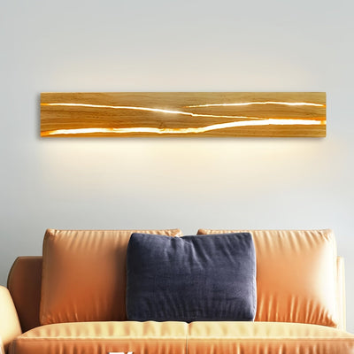 Winter LED Wandlampe, Holzfarbe, Warmweiß