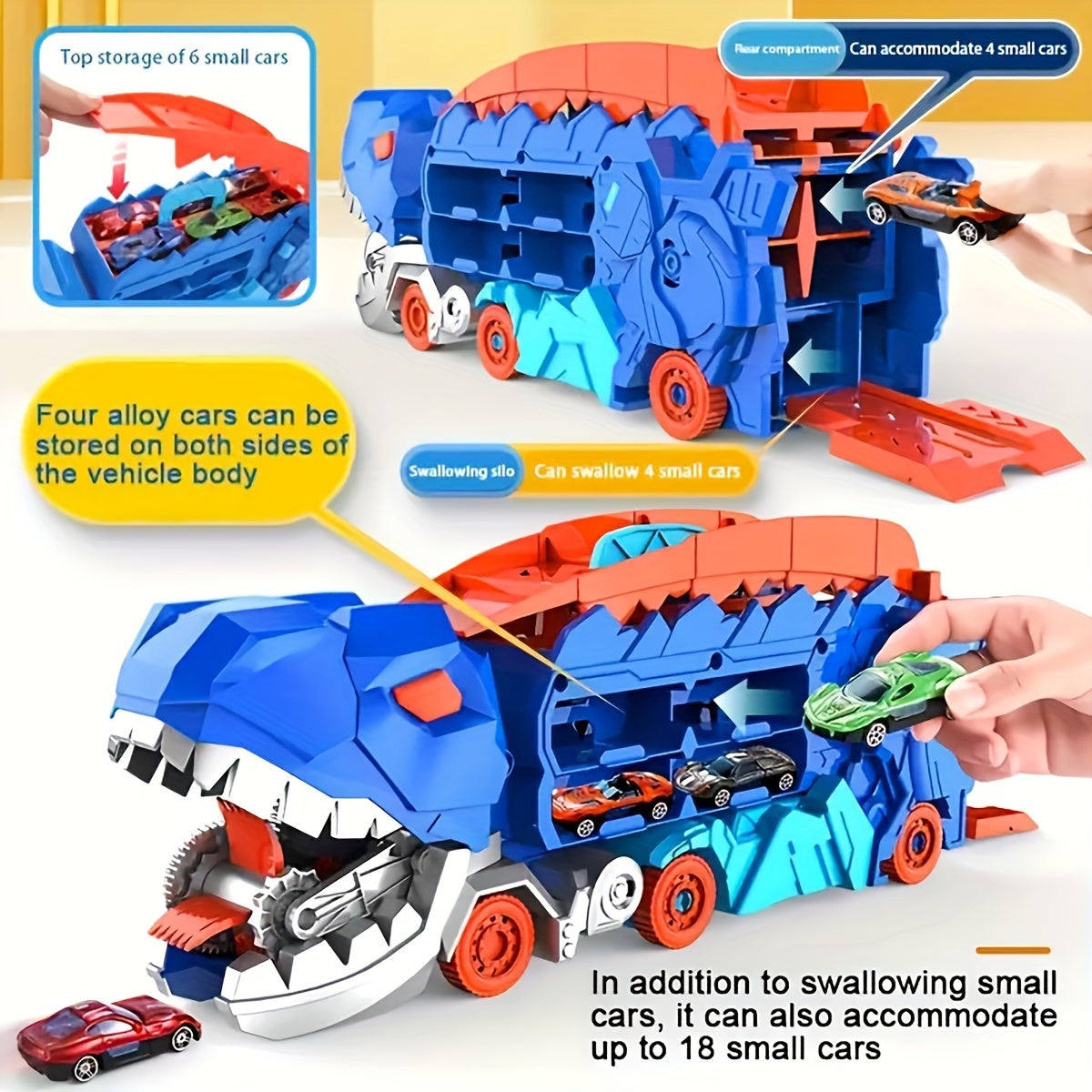 25-Zoll Dinosaurier-Truck – Faltbare Schiebespur & T-Rex-Transformation