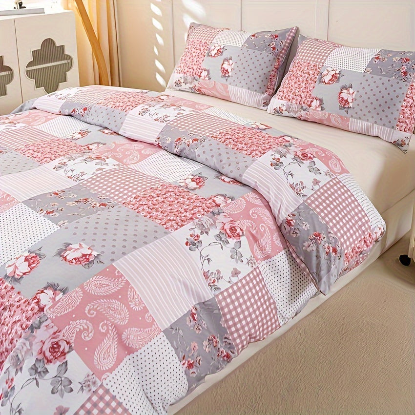 3-teiliges Bettwäsche-Set – Blumenmuster, Weich & Atmungsaktiv