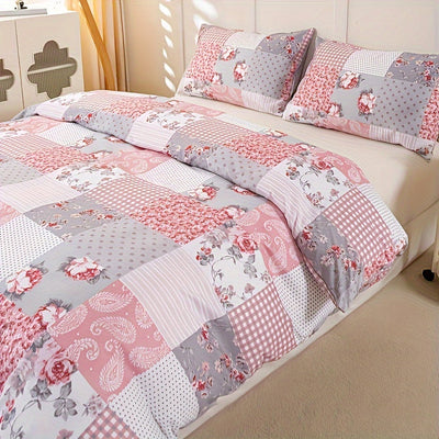 3-teiliges Bettwäsche-Set – Blumenmuster, Weich & Atmungsaktiv