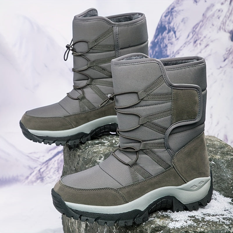 Winterschuhe Herren | High Cut Stiefel Mit Klettverschluss Und Kordelzug