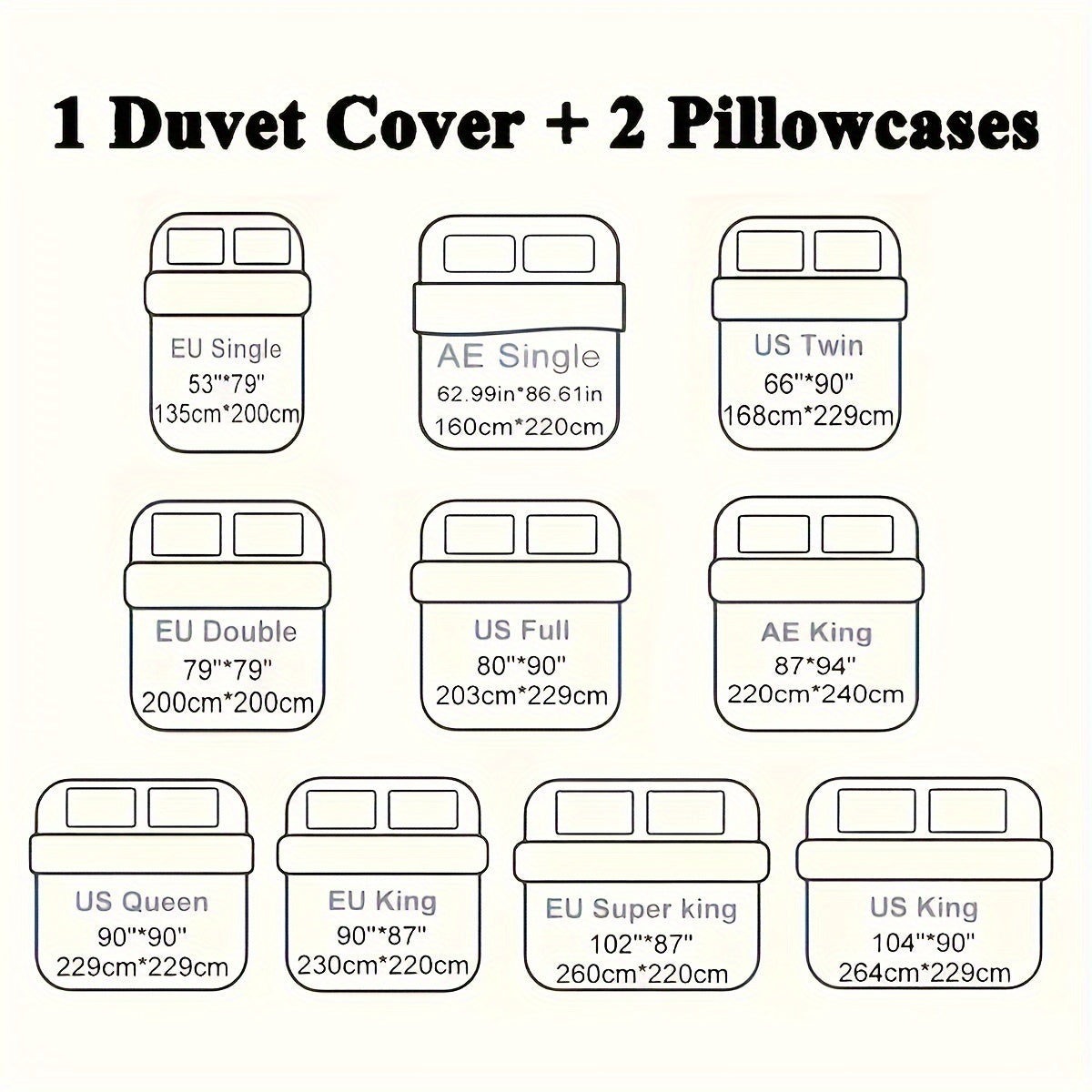 3-teiliges Geometrisches Bettwäsche-Set – Polyester Mikrofaser, Maschinenwaschbar