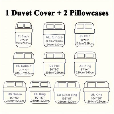 3-teiliges Geometrisches Bettwäsche-Set – Polyester Mikrofaser, Maschinenwaschbar