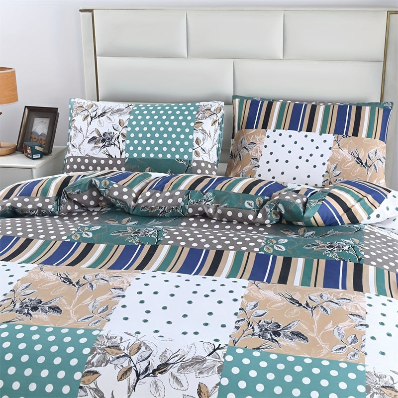 3-teiliges Fleece Bettbezug Set – Hautfreundlich, Pflanzenblumen Design