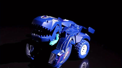 2-in-1 Dinosaurier-Auto Spielzeug – Automatisch & Manuell, Blau