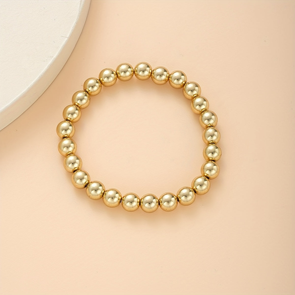 5-teiliges Set Einfache Perlen Halskette, Ohrringe, Armbänder