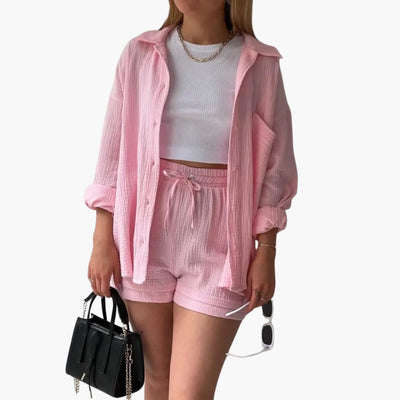 Zweiteiliges Set mit Shorts für Damen - lässiger Sommerlook
