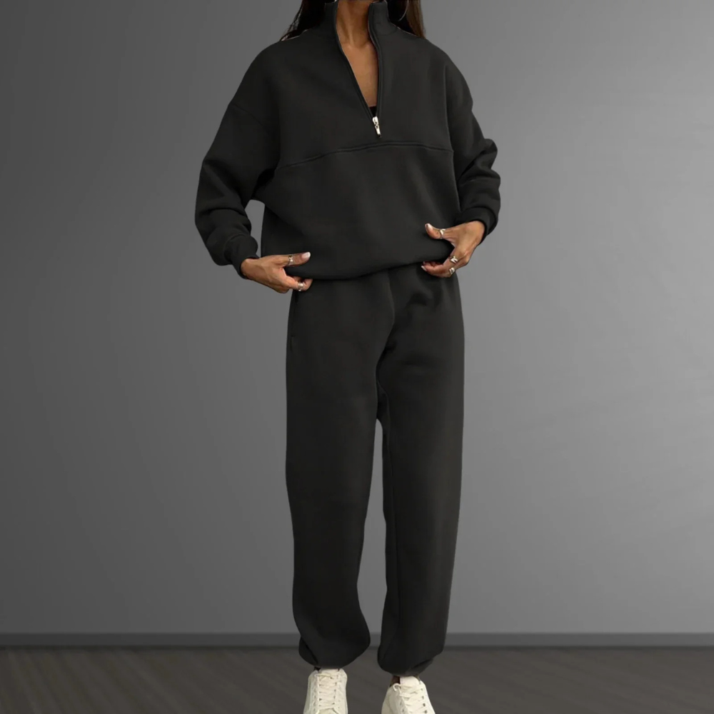 Adeline - Lässiges Ensemble aus Baumwolle mit Kragen