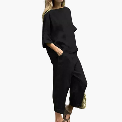 Zweiteiler Set Damen - Crop Top & Cropped Hose für den Sommer