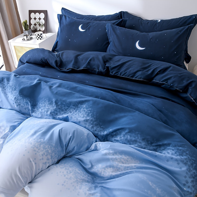 3-teiliges Bettbezug-Set – Monddruck, Weich & Bequem, Für Schlafzimmer & Gästezimmer