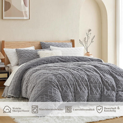 Wendebettwäsche Plüsch – Flauschig, Warm, Geometrisches Design