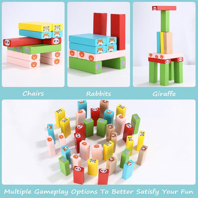 Wackelturm Kinderspiel, Stapelspielzeug aus Holz