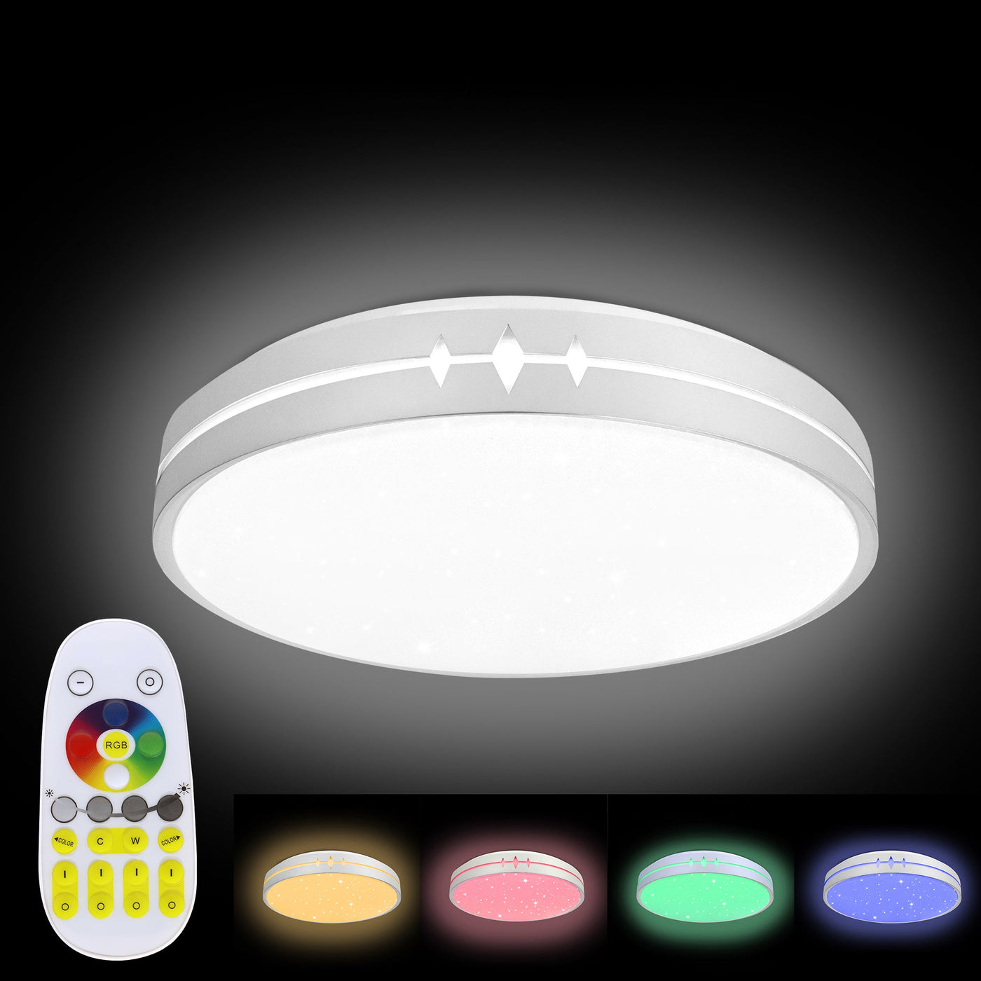 60W LED Deckenleuchte dimmbar mit Fernbedienung, RGB Farbwechsel