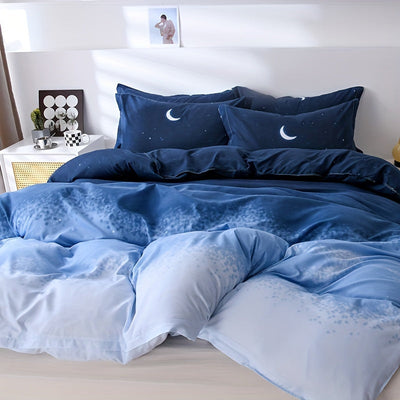 3-teiliges Bettbezug-Set – Monddruck, Weich & Bequem, Für Schlafzimmer & Gästezimmer