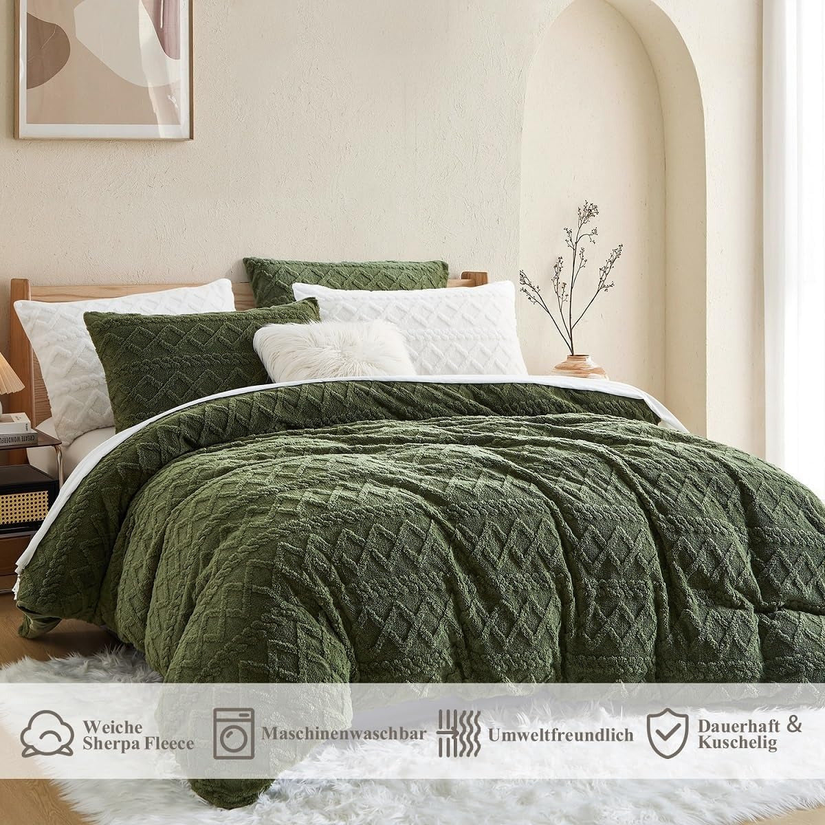 Wendebettwäsche Plüsch – Flauschig, Warm, Geometrisches Design