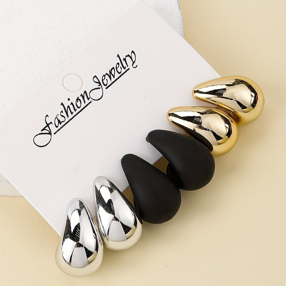 3 Paare Europäische Amerikanische Wassertropfen Ohrstecker Set