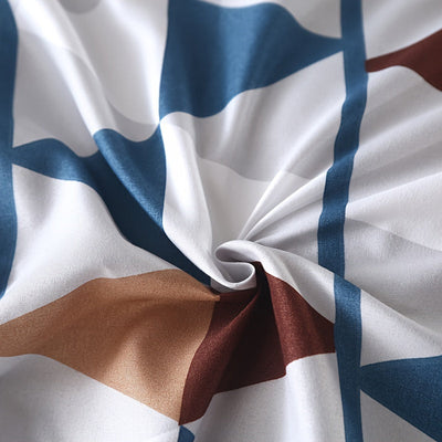 3-teiliges Bettbezug-Set – Hautfreundlich, Blumenmuster & Geometrisch