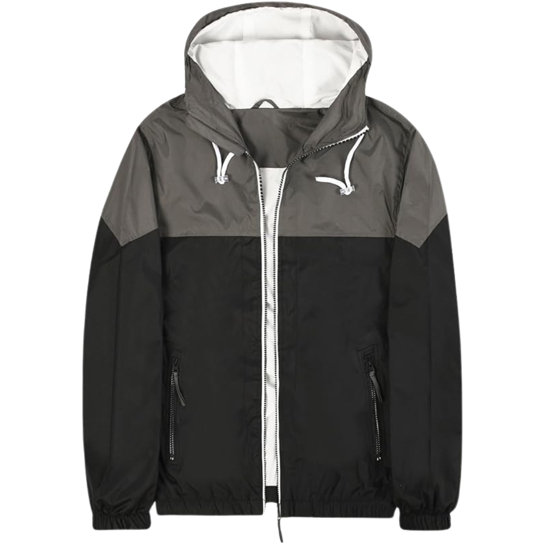 Zweifarbige Kapuzenjacke für Herren