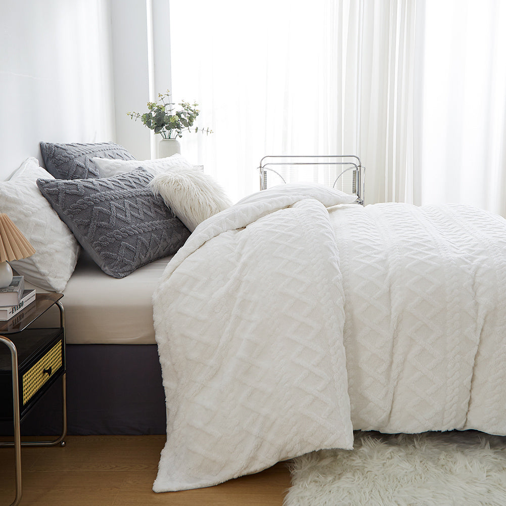 Wendebettwäsche Plüsch – Flauschig, Warm, Geometrisches Design