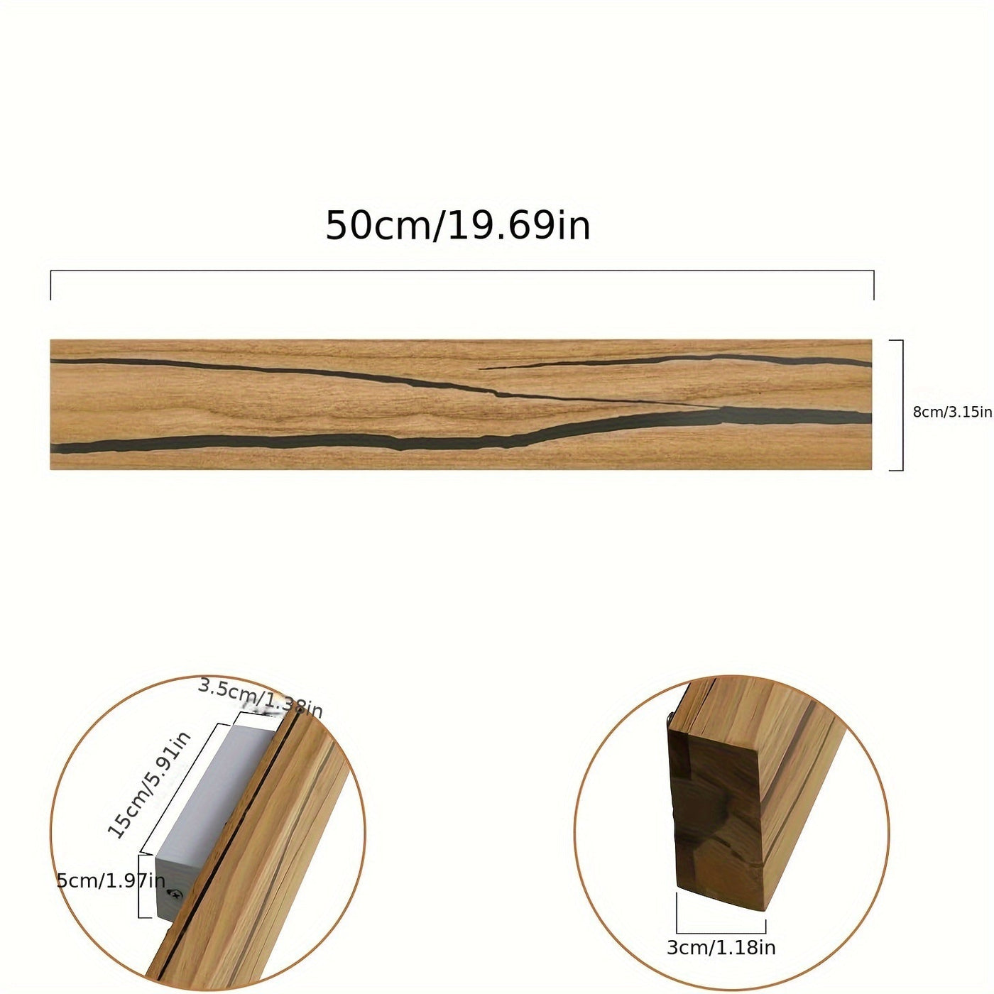 Winter LED Wandlampe, Holzfarbe, Warmweiß